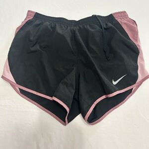 Nike Women's Black and Mauve Athletic Shorts